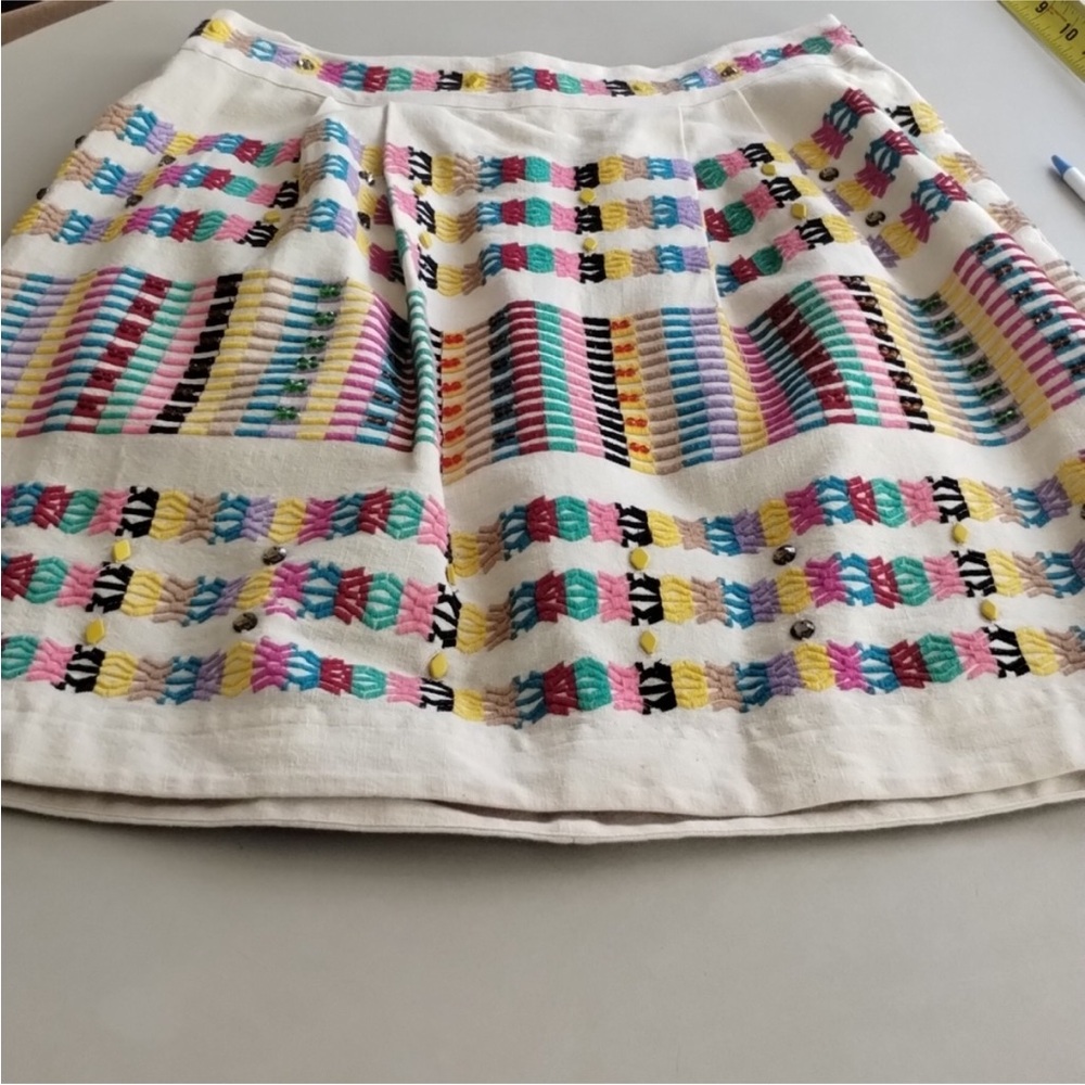 NWT Anthropologie Multicolor Patterned A-Line Skirt